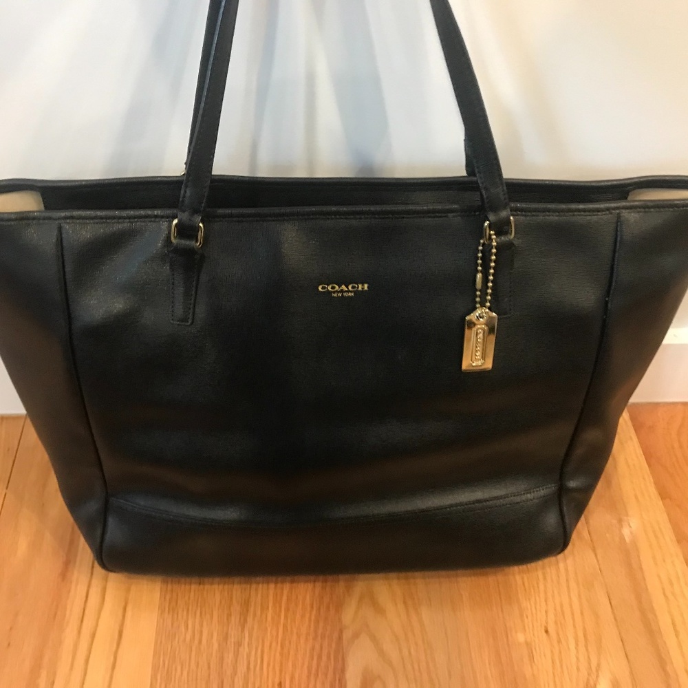 Coach Black Leather Shoulder Tote
